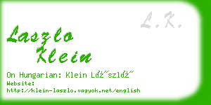 laszlo klein business card